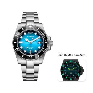 Đồng Hồ Lặn Phát Sáng Water Ghost Máy Cơ Tự Động Viền Gốm Dây Đeo Thép Không Gỉ Chống Nước Có Đánh Dấu Số Ả Rập
