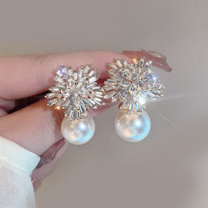 Zircon and Pearl Ear Cuff/Sterling Silver Earrings