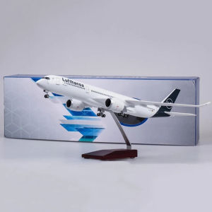 47CM Large Scale Airplane Model Lufthansa A350 Resin Diecast Model Plane With Stand Wheel For Collections Display Or Gift
