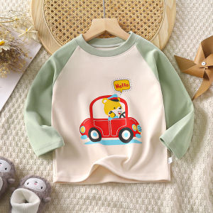 Baby Thermal Top Single Long Underwear Boys Dralon Intimates Autumn and Winter Girl Velvet Padded Bottoming Shirt Long Sleeves T-shirt