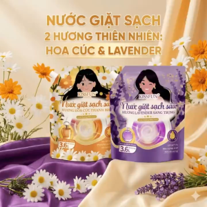 Nước Giặt Xả Kissfun 3.6L Túi Lớn | Thơm Lâu Sạch Sâu Tiết Kiệm | Ít Bọt Mềm Vải | Máy Giặt & Tay