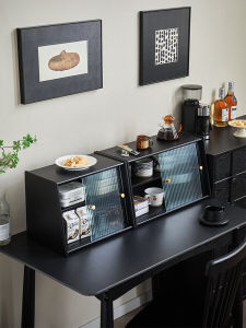 Luxurious Light Wooden Kitchen Cabinet Wall Shelf Home Dining Table Bowl Cabinet Storage Counter Top Cup Cabinet Organizer