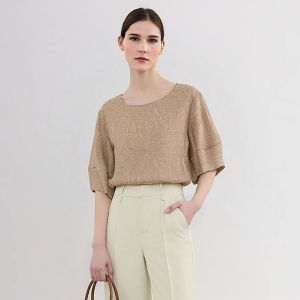 AMII | Casual Linen Shirt Bubble Sleeve