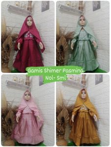 GAMIS MUSLIM HIJAB PASMINA SHIMER ANAK 3-6TAHUN CEWEK WANITA PEREMPUAN ADEM LEMBUT MURAH PREMIUM
