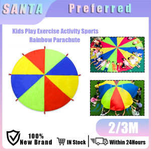 Outdoor Kids Rainbow Parachute Toy Cooperative Game Activity Equipment Gift for 6-8 Kids Playing
