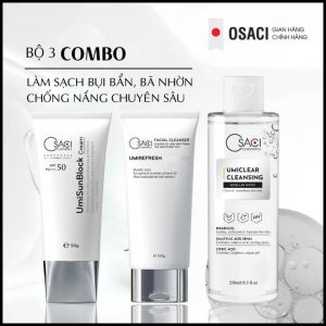 Bộ sản phẩm dưỡng da chống nắng Osaci gồm Kem chống nắng 50g Sữa rửa mặt 100g Nước tẩy trang 250ml