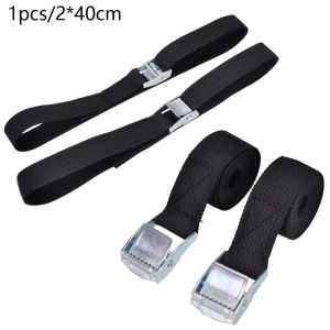 2Pcs 40cm Black Buckle Tie-Down Belt Lashing Strap Motorcycle Cargo Car Luggage Cargo Straps Ratchet Belt For Heavy-duty Luggage