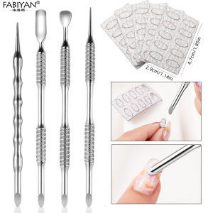 Nail Cuticle Pusher Double Ended Stainless Steel Dead Skin Push Nail File for Manicure Pedicure Nail Cleaning Tool