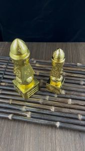 1Pc Metal 5 Element Pagoda Mini Statue Luck Amulet Pagoda Heaven And Earth Feng Shui Statues For Living Room Decor Accessories