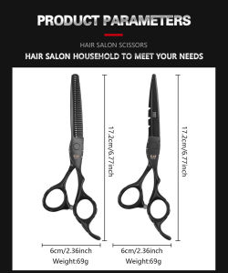 KASHO  6inch Hair Cutting Scissor  Japanese Import Stainless Steel Flat Tooth Scissor Hairdressing Clipper Barber Tools Set