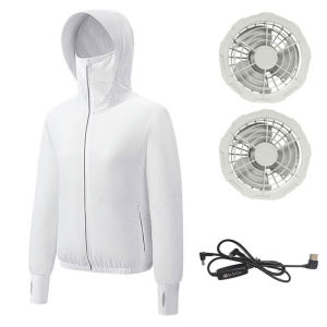 CHRLCK Portable Air Conditioner Jacket USB Fan Cooling Coat Outdoor Work Construction Fishing Lightweight Sun protection Jacket
