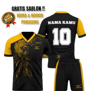 Baju bola voli futsal badminton dll Kaos olah raga pria dan wanita setelan Jersey