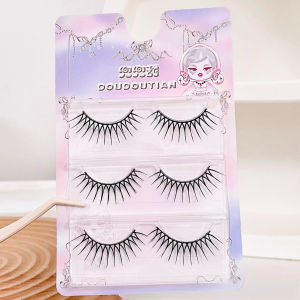 3 Pair U shaped False Eyelashes Natural Spiky Wispy Thick Korean Doll Eye Lash Extension for Beauty Eye Cosplay DIY Makeup