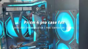 7-Piece Bundle: Prism 4PRO 12CM PC Case Fans & Dual 9-Port Fan Hub ARGB Sync PWM Intelligent Temp Control Silent Operation
