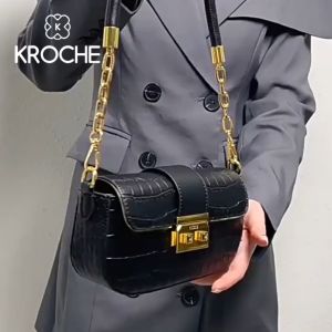 Kroche - Viola Tas Selempang Wanita Bahan Pu Croco Slingbag Gaya Casual