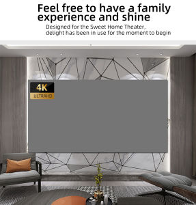 Metal anti glare screen simple version 30~133 inches no need for punching installation high-definition 4K projection screen