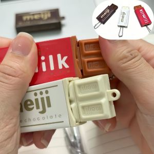 Bandai | Hot Japanese Style Simulated Meiji Chocolate Fidget Toy Bendable Snap Stress Relief Keychain Pendant Creative Gift S