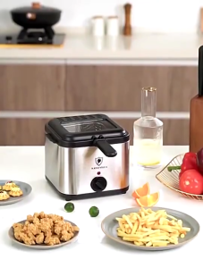 1000W 2.5L Portable Multi-function Household Frying Pan Kitchen Frying Pan Quick Cooking and Fried French Fries Chicken Balls Shrimp Ready Stock