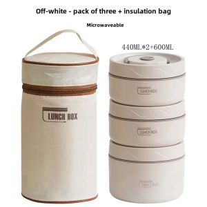Insulated Lunch Box Portable 3 Separate Stackable Microwave Bento Box Bucket Food Grade Insulated Container for Adult Kid