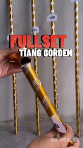 [50 - 200 cm] Batang Gorden Fullset - Tiang Gorden Besi Lengkap Ring dan Bracket