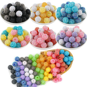 20pcs 14/16/20mm Colored Rhinestone Acrylic Beads For Jewelry DIY Bracelet Necklace Backpack Earrings Charm Handmade Accessories