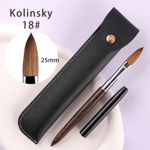 1PC Kolinsky Sable Acrylic Nail Art Brush Nail Extension UV Nail Gel Carving Pen Brush Flat Round Red Wood Acrylic Brush