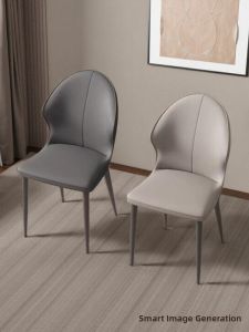 Modern Simple Home Use Dining Chair Luxury Designer Chair Restaurant Table Stool Backed Leather Seat Rotatable Non-Customizable