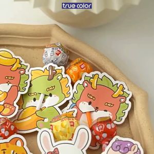 Set 30 Thẻ Giấy Cài Kẹo Họa Tiết 3D Xinh Xắn Đa Dạng Sticker Thẻ Cài Quà Tặng Đáng Yêu