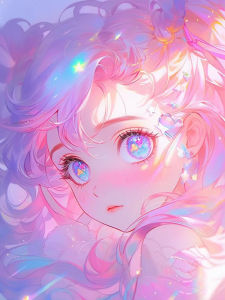 Kayou | Cartoon Neon Light Girl 5D DIY Diamond Painting Kits Cross Embroidery Handmade Rhinestone Craft Mosaic Art
