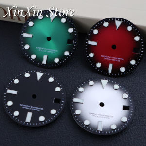 Mod 28.5MM Sunburst Watch Dial High Quality Green Luminous Watch Face Modified For NH35 NH36 4R 7S Mens Mechanical Diving Watch