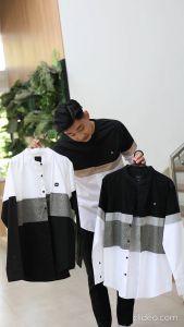 ANCSTR Kemeja Pria Shanghai Kombinasi Warna Premium - Quartet Panjang