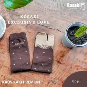 Kaos Kaki Muslimah Kaos Kaki Jempol Kaos Kaki Motif Timbul Kaos Kaki Dobel Tumit KOSAKI Exclusive Love - KOPI/COKLAT TUA