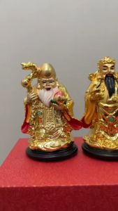 ฮกลกซิ่ว สูง 3.5 นิ้ว รุ่นใหม่ เทพเจ้าจีน งานสวย A+ เรซิ่นพ่นทอง