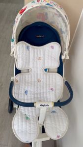 Lót xe đẩy cho bé lót ghế xe hơi xe ô tô cho bé miếng lót xe đẩy vệ sinh vải cotton Hàn 100% cotton điều hòa 3D thoáng khí