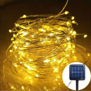 1PC 7M/12M/22M/32M Copper Wire Fairy Light StringSolar-powered8 Lighting ModesUsed for WeddingIndoorFestivalBedroomParty