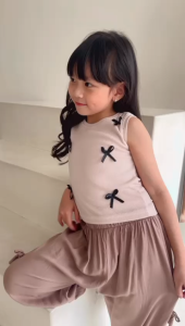 yuka top oblong serut 1-7thn/top salur serut/kaos anak serut/baju atasan anak