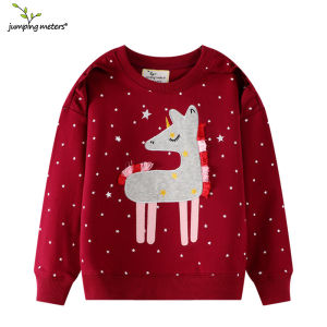 Jumping Meters Autumn Winter Boys Girls Sweatshirts Animals Embroidery Cute Childrens Clothing Long Sleeve Kids Top