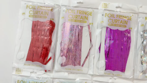 SHUAIAN Tirai Foil Backdrop Rumbai Glitter Warna Warni 2*1meter Dekorasi Hiasan Latar Belakang Pesta