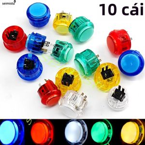 10 Chiếc Đèn LED 5V Chiếu Sáng 30 Mm Nhựa Trong Arcade Ánh Sáng Nút Nhấn Đồng Xu Hoạt Động Cần Điều Khiển Điều Khiển Trò Chơi Cho DIY Máy Chơi Game
