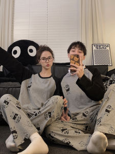 HANQIANNUO | Long Sleeve Long Pants Couples Sleepwear Set