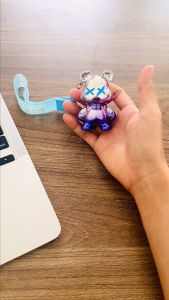 (SHOP BÁN SỈ) Bật Lửa Móc Khóa Hình Gấu Bearbrick Bóng Trơn Màu Cầu Vòng Chữ X - (Xài Gas)