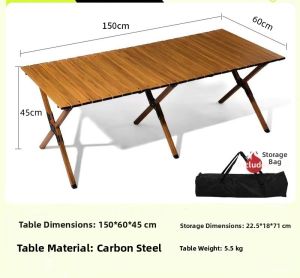 LINSI | Portable Camping Wooden Egg Roll Table