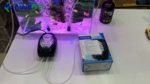 Máy Sủi Khí 2 Vòi HAILEA ACO-6604 (máy sục khí cho bể cá chạy siêu êm tiết kiệm điện năng được tặng kèm 2 dây quả sủi)