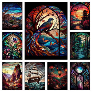 1000Pieces Jigsaw Puzzle Stained Glass Scenery Nordic Art For Adults Great Weekend Relaxation And Family Fun