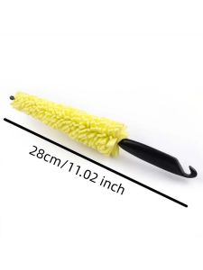 TILONDEX 1PC Long Handle Car Wheel Brush Soft PVC Bristle Rim Cleaning Brush for Vehicle Alloy Wheels & Tires