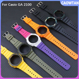 Silicone watch strap for casio GA-2100 watch strap and case bezel bands Replacement for casio g-shock GA-2110 diy accessories