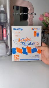 HIGHTUNE Acrylic Marker Dual Head Watercolor Drawing Pen 12/24/36/48 Quick-drying Spidol Akrilik