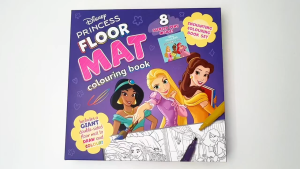 Disney Princess Floor Mat Colouring Book with 8 Colour Pens and Giant Double-Sided Floor Mat for Drawing and Colouring.