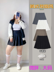 กระโปรงสั้นทรงเอเอวสูงสีดำ ผ้าอ้อมบุนวมหนาสำหรับฤดูใบไม้ร่วงและฤดูหนาว กระโปรงสั้นผู้หญิงไซส์ใหญ่ สไตล์อเมริกัน เดรสสั้น