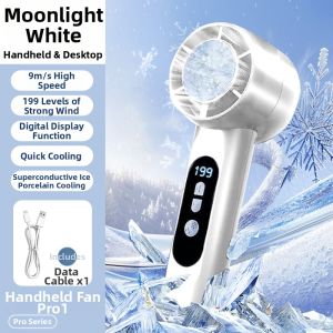 Portable Mini Handheld Fan Ultra Long Battery Life Rechargeable Cooling Temperature Control Small Fan Personal Cooling Device